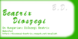beatrix dioszegi business card